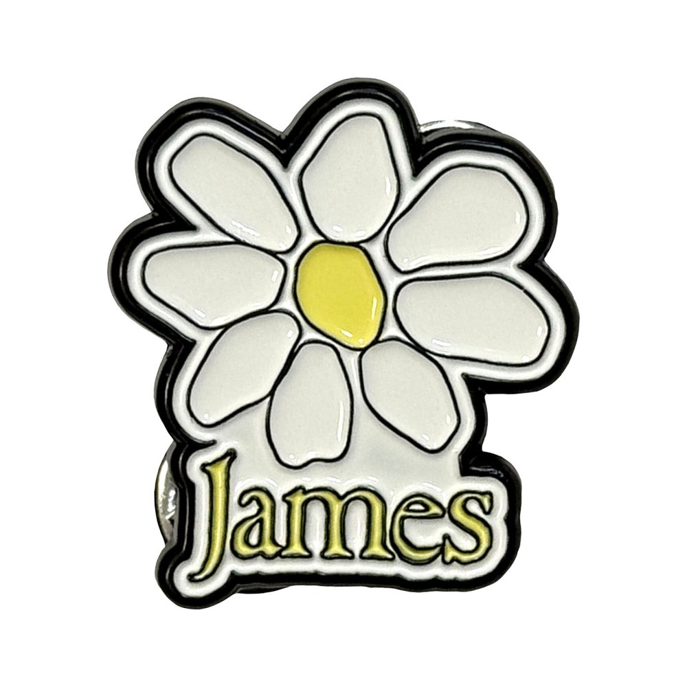 James - Yellow Logo White Daisy Pin - White
